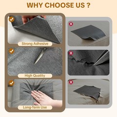 Grey Self Adhesive Linen Furniture Sofa Repair Tape 5×80 Inch Fabric Adhesive