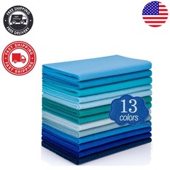 High-Quality Polyester Felt Sheets – 13 Assorted Blue Rolls, Easy to Use