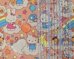 Custom 100% Cotton Woven Fabric Hello Kitty Sanrio Peach By The 1/4 Yard 9×56