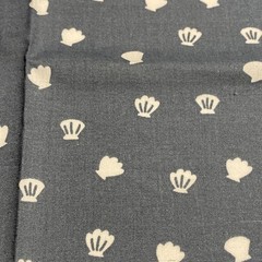 Tiny Seashells On Gray Cotton Fat Quarter 18”x21” New