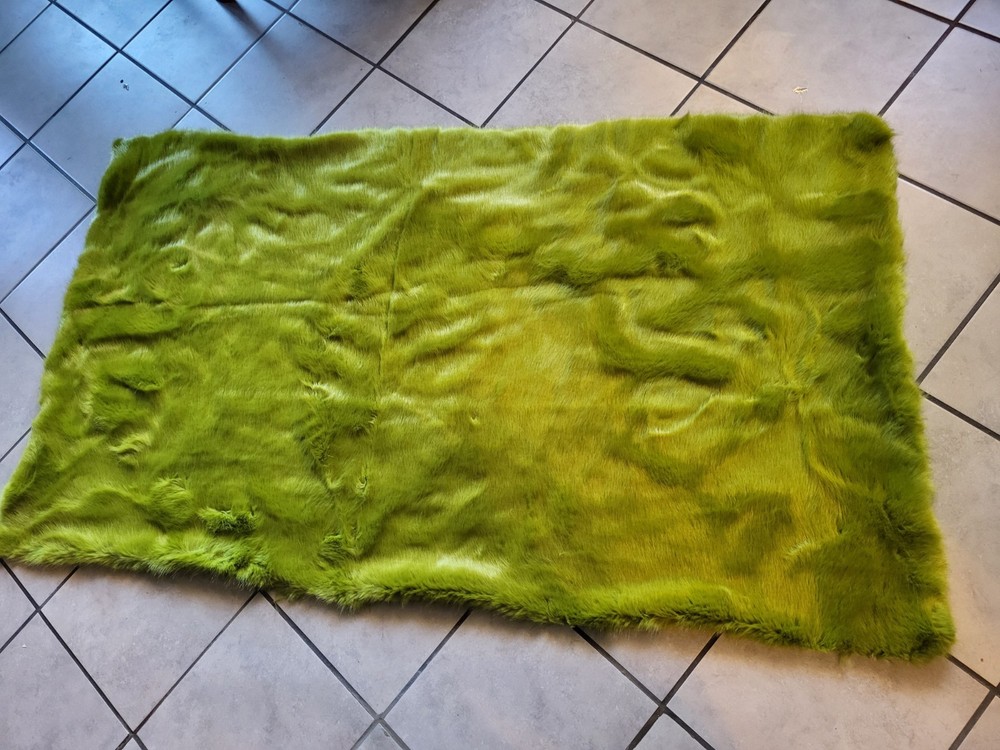 Moss Green Faux Fur Fabric Cut 1.78 Yards 5ft 4in