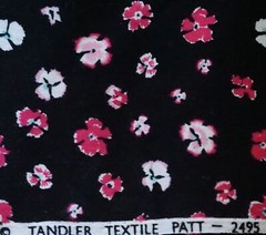 From Japan Tandler Brushed Cotton Pink Floral on Black FABRIC BTY