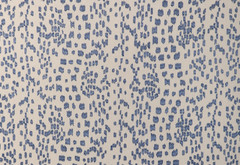 BRUNSCHWIG & FILS CURTAIN FABRIC Les Touches Embroidered 5.3 METRES CATON BLUE