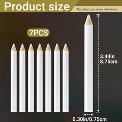 Isslly 7PCS Fabric Pencils for Sewing, White 1 Count (Pack of 7), White-7pcs