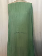 100% Silk Georgette 3D Textured Rib Stripe Sage Green Fabric 1 Yd 11″ Long 56″W