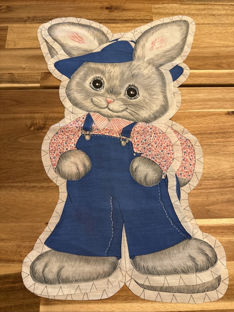 Spring Mills Cut And Sew Rabbit with Blue Coveralls 18″ #7508 Sewing Plush
