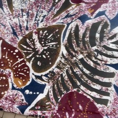 Stylized Marine Fish & Shell Hand Block Print Cotton Fabric – 1.8 Yards x 44″W