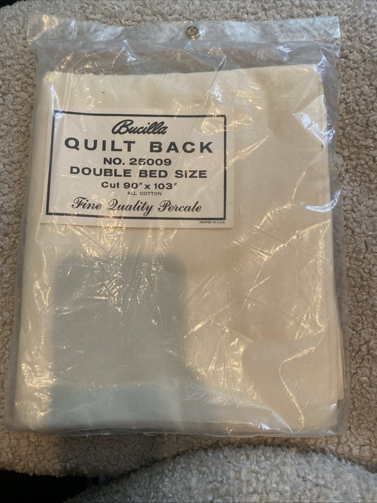 Bucilla Quilt Back Double Bed Size Fine Quality Percale Cotton Fabric 90″x103″
