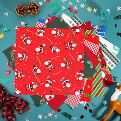 40 Pieces 10 X 10 Inch Christmas Cotton Fabric Bundles Xmas Square Sewing