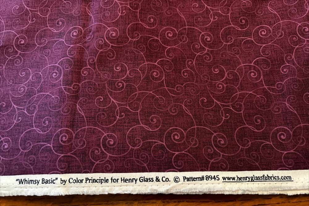 Whimsy Basic by Color Principle for Henry Glass Soothing Swirl Wine Purple 2 Yds