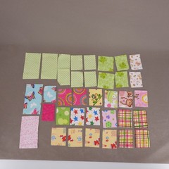 2+ lbs Cotton Flannel Fabric Scrap Destash Lot Squares Strips Cutouts Sewn Pcs