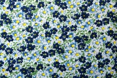 Blue and Yellow Floral Flowers Quilts Home Decor By the 1/4 yd cotton fabric