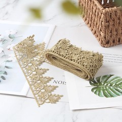 2.1 Inch 5 Yards Lace Edge Trim Gold for Sewing Fabric DIY Craft Clothes Curt…