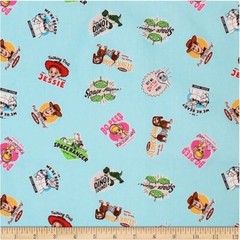 15 Inches Disney Toy Story Sheriff Woody Bo Beep Space Aliens blue Cotton Fabric