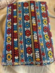 4.44 Yds Cotton Fabric – Boho Retro Stripe Colorful – Sewing Crafts Home Decor
