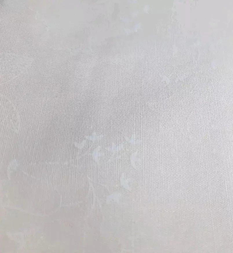 Small White Floral on Peach Cream Cotton Fabric Quilting BY THE YARD