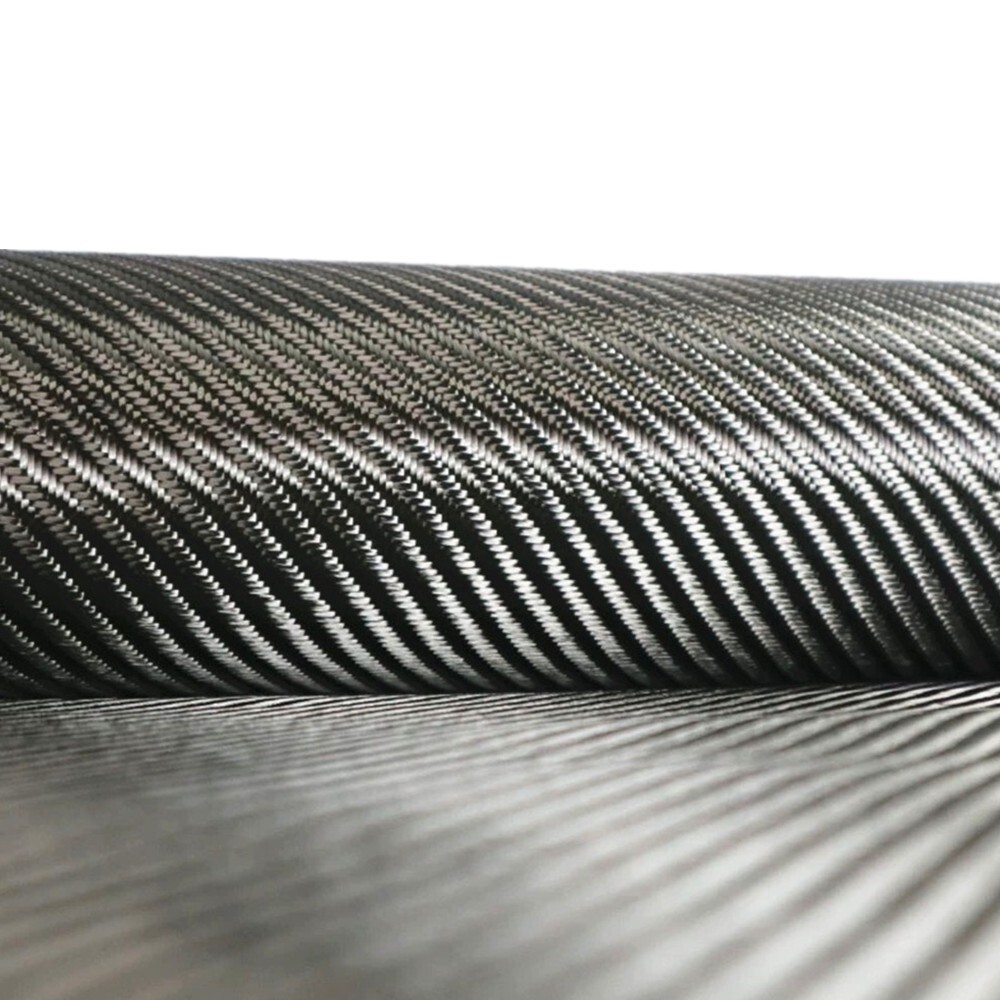 DIY Black Carbon Fibre Cloth Fabric 280gsm Twill Weave 50x100cm – Roll Packed