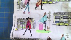 Fashion Week Models City Travel Design Cotton Fabric, 2 yards