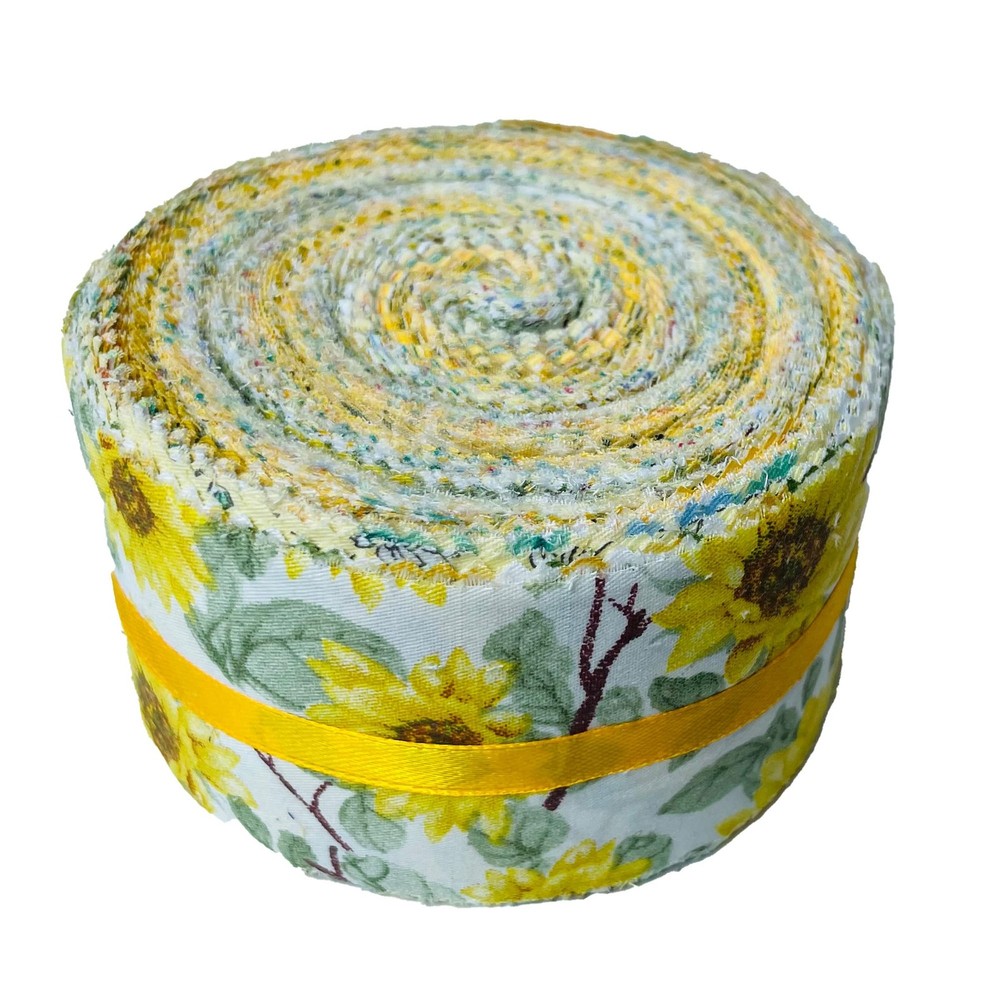 40 PCS Jelly Roll 100% Cotton Fabric PreCut Strips 2.5×44″ Yellow Floral