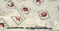 VTG Daisy Kingdom Cotton Fabric “Apple Squares Overall” 43×44 1994