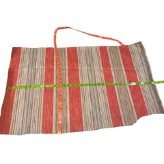 2pc Red Striped Woven Fabric Remnant Upholstery Scraps Crafting Boho Rustic DIY
