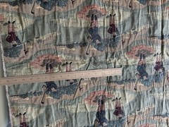Tapestry Fabric Golfers Theme Raw Edge Width 23-26.5 Inches X Length 56.5 Inches