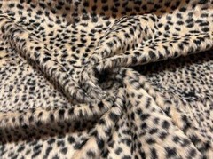 Super Luxury Faux Fur Fabric Material CREAM CHEETAH