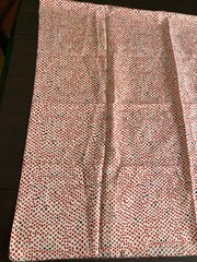 RARE VINTAGE FIND: Minimalist Red & Blue Dotted Print Fabric – 35″ x 59″