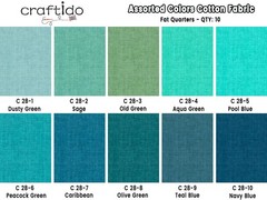 10 PCS 18×21 Inch Fat Quarters Midnight Oasis Cotton Quilting Fabric Bundles