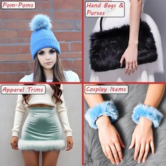 Faux Fur Fabric Craft Material Costume Decoration Fluffy Fuzzy Long Pile