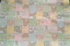 Fabric Spectrix Precious Moments 1.5″ Blocks Girl Boy Stork Dog Bear $3.50
