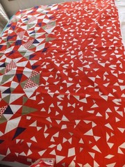 KOKKA Echino Etsuko Furuya Geometric w Bird Fabric NEW 3 yds+ Cotton Japan Excel