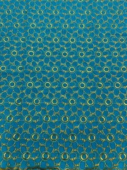 Turquoise Blue Gold Voile Lace| Gold Floral Lace Embroidery| Sold by 5 Yards.