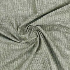 Soft Breathable Linen Fabric Olive Green Stripes Summer Shirts Trouser Material