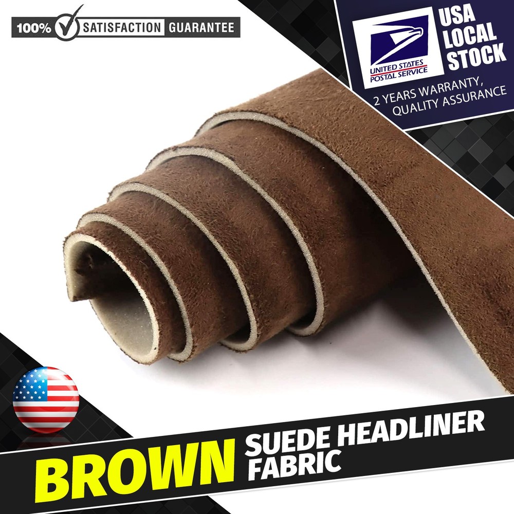 Brown 47″×60” Interior Suede Material for Truck Roof Headliner Material Fabric
