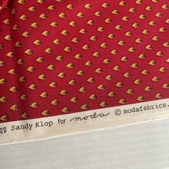 Moda Fabric Red Foulard Yellow Leaf/Fire Flames “Lorraine” American Jane 75×45”