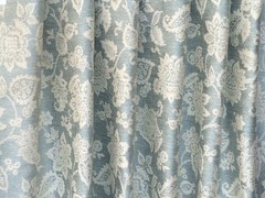 Teal Floral Paradise Curtain Fabric By The Yard Upholstery Fabric Drapery Window