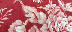 Eddie Bauer Fabric Floral Maroon Red Cream 2+ Yards Upholstery Material 98″x59″
