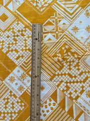 2 2/3 yds x 42” Vintage Golden Yellow Geometric Crossword Cotton Fabric