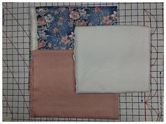 Vintage Floral Dusty Rose White Eyelet Cotton Fabric Lot 3pc Destash Craft