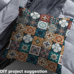 Moroccan Fabric By The Yard, Boho Mandala Upholstery Fabric for Chairs, Vinta…