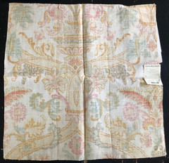 SCHUMACHER Fontenay Vase in Ivory 26 1/2″ Floral Linen Fabric Sample pc 1