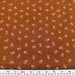 Vintage 2006 Meadowbrook Farm P&B Textiles Florals Brown Cotton by the HALF YARD