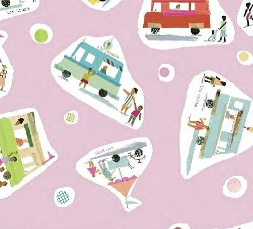 Vintage ICE CREAM TRUCK Cotton Print by WINDHAM FABRICS BTY