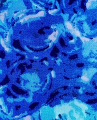 Gorgeous Vtg Polyester Abstract Floral Fabric 59”x2.1Y Light & Dark Blue
