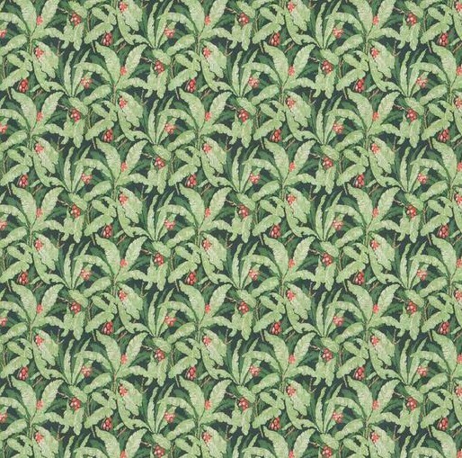 LINWOOD CURTAIN FABRIC DESIGN Tropicana 11 METRES NAVY LINEN BLEND
