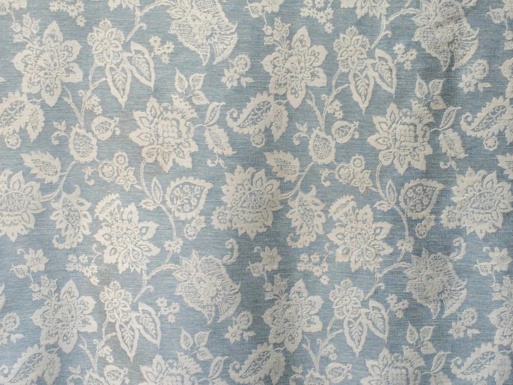 Teal Floral Paradise Curtain Fabric By The Yard Upholstery Fabric Drapery Window