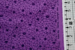 Purple floral Kona Bay cotton quilt fabric 21″ x 18″ fat quarter