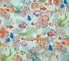 HAMILTON SEAWORLD AQUA BLUE TROPICAL FISHES MULTIUSE FABRIC BY THE YARD 54″W