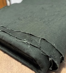 Dark Green Fabric Herringbone Weave; SameTone Embroidered Leaf Vine (3 Yds X45”)